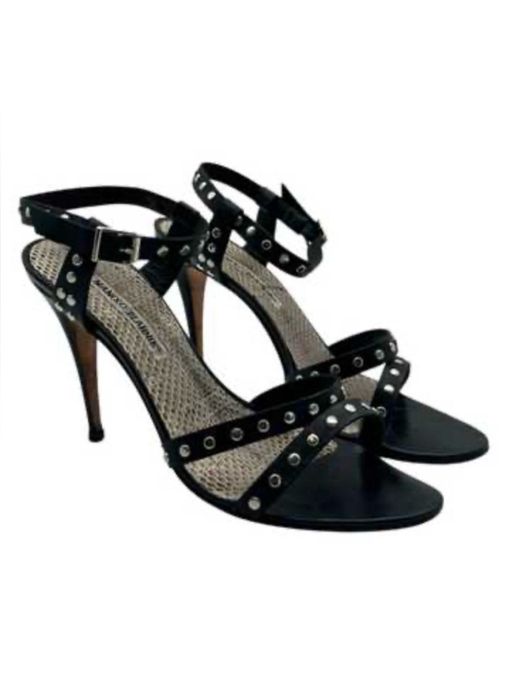 Manolo Blahnik Black Studded Women's Heels EU 36